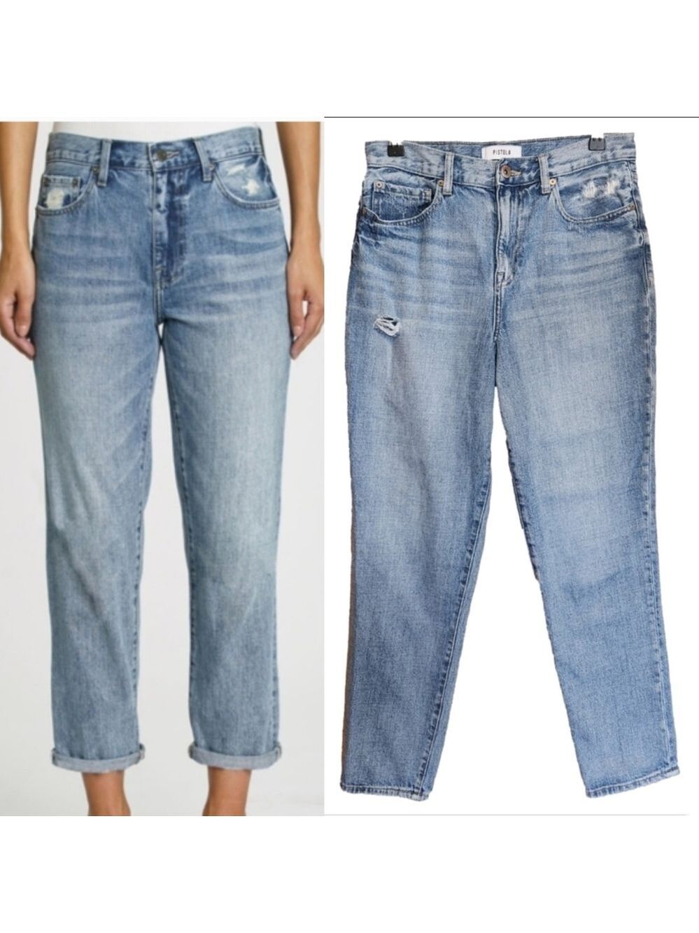 PISTOLA PRESLEY HIGH RISE RELAXED ROLLER JEAN LIGHTLY DISTRESSED SIZE 29